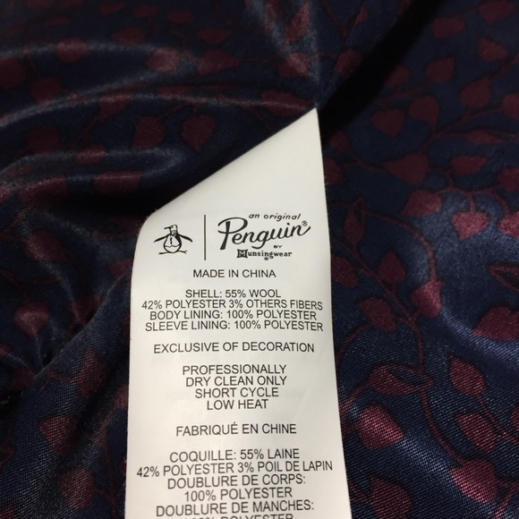 Penguin Herringbone Wool Blend Blazer Men’s L Gray 2 Button - Picture 9 of 10